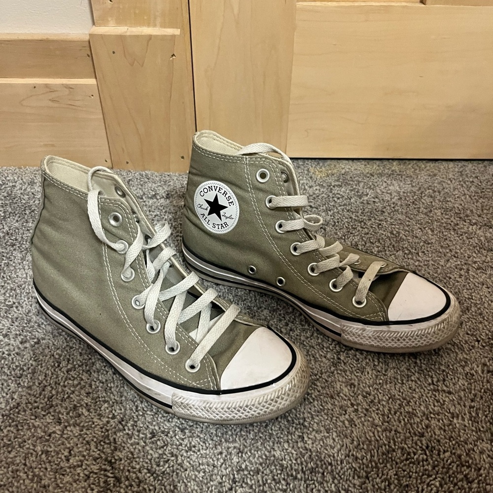 Converse High-Top Sneakers in Olive Green